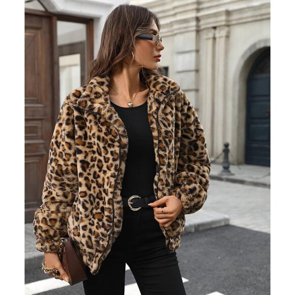 Stylish Fluffy Women's Jacket with Faux Fur Lapel - Perfect for Winter Wear - Picture 2 of 6